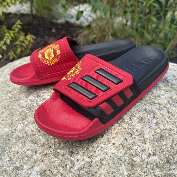 Adidas Men's Adilette TND Slides Manchester United Red / Black GZ5940 Size 6 - Picture 3 of 7